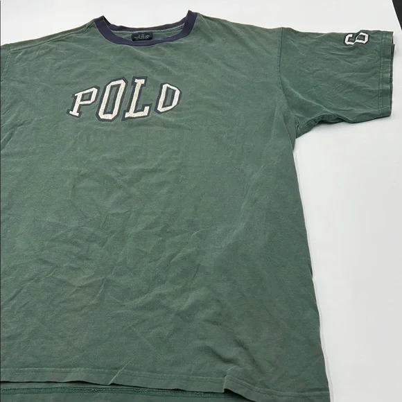 Vintage Polo Ralph Laurem Men's T Shirt XL Green Cotton Made In USA Short Sleeve - Picture 6 of 15